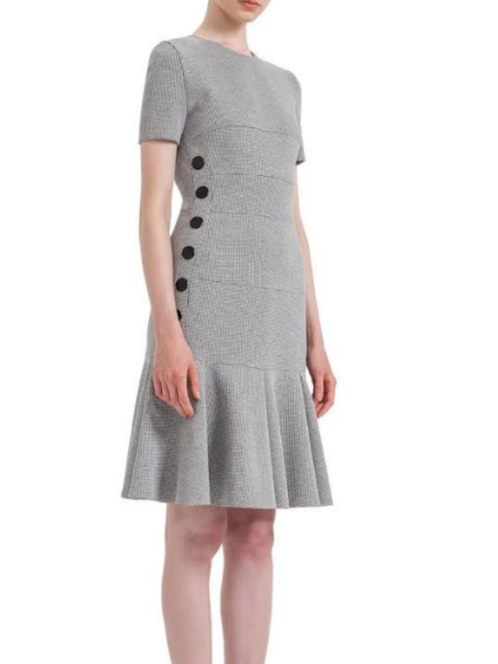 Akris Punto Women’s Gray Short-sleeve Ribbed Jersey Dress